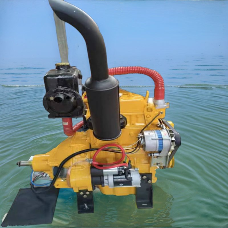 Small ZH2110C Marine Diesel Engine with Gearbox Electric Start Heat Exchanger Inboard Boat Propulsion for Two Twin 2 Cylinder
