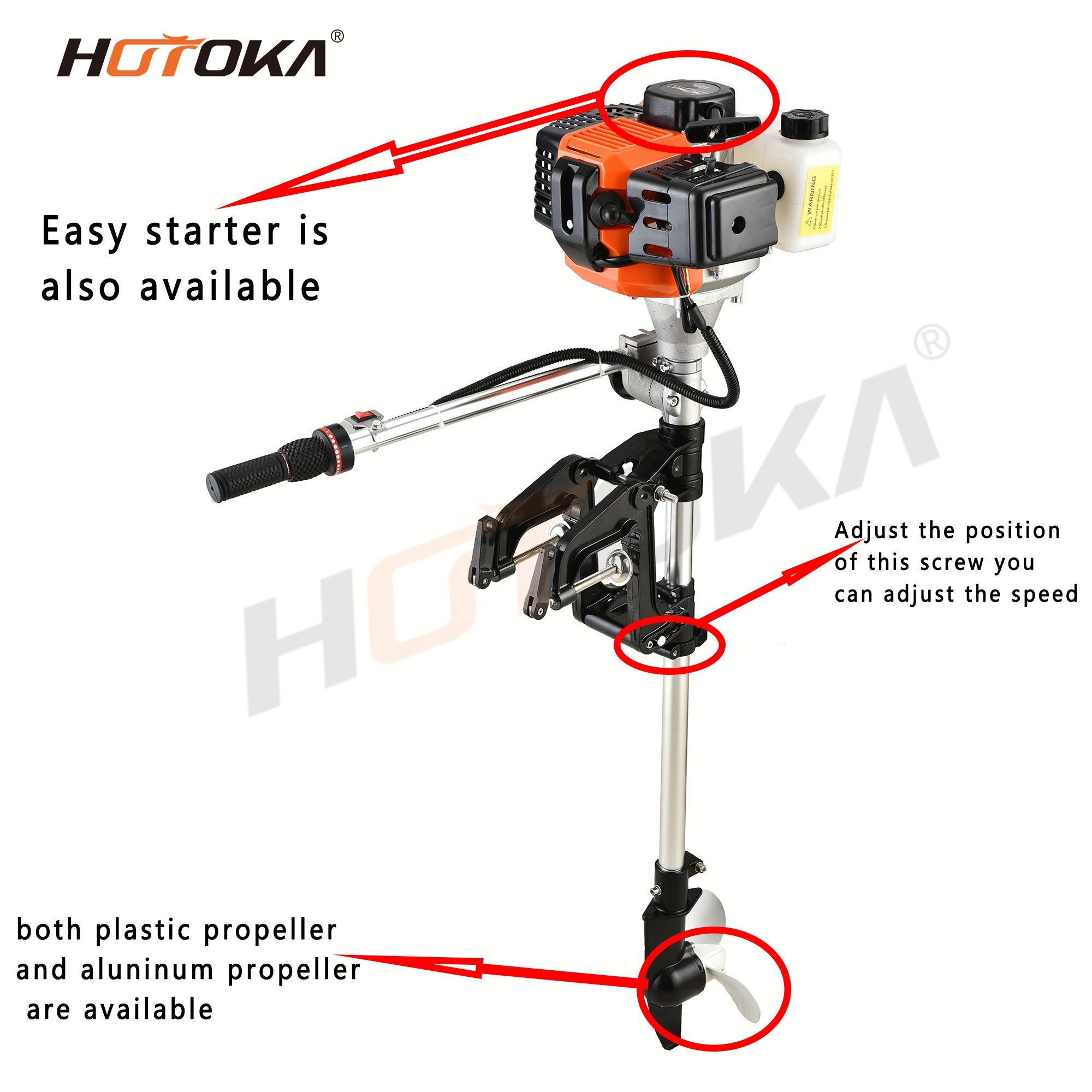 HOT Sale 2 Stroke 2.5hp 52cc Gasoline Fuel Type Outboard Motor Boat Engine