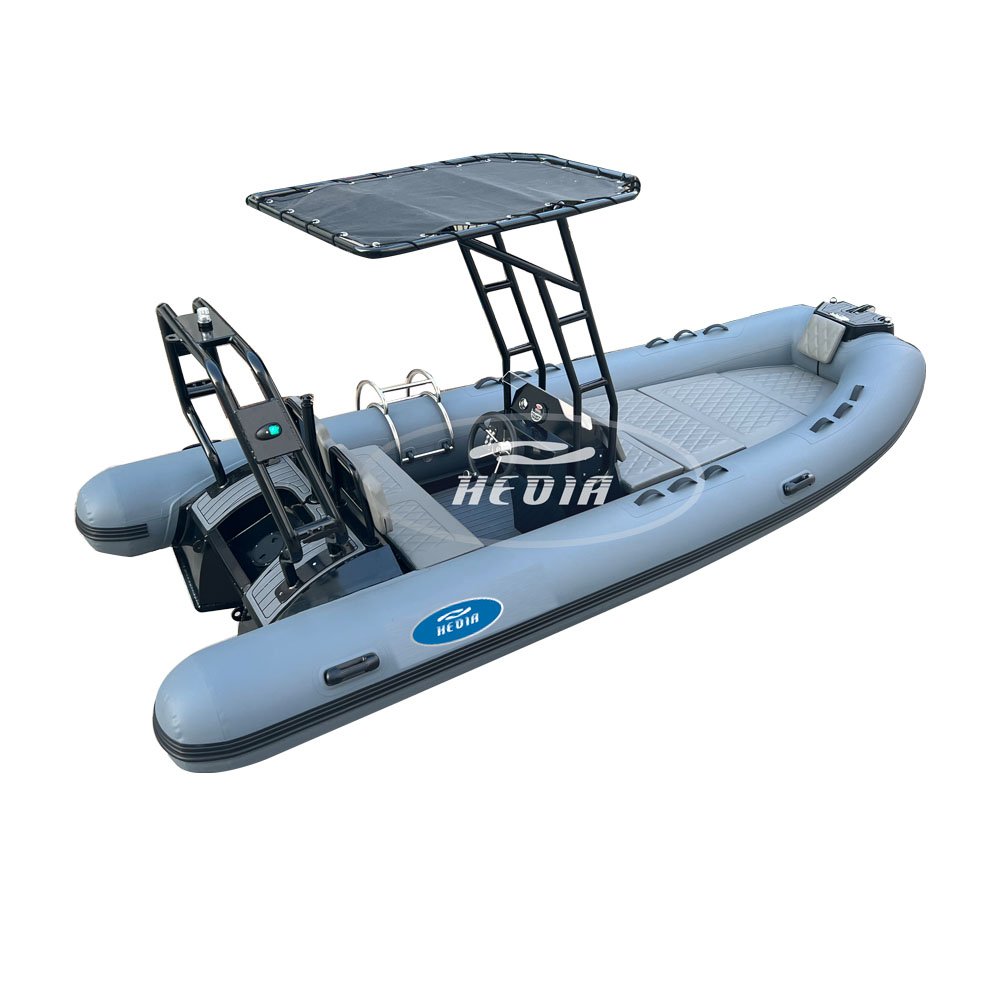 Hedia 16 Feet Luxury Sport Rigid Aluminum Hull Inflatable Boat 4.8m Hypalon Rib 480 Outboard Engine New for Fishing