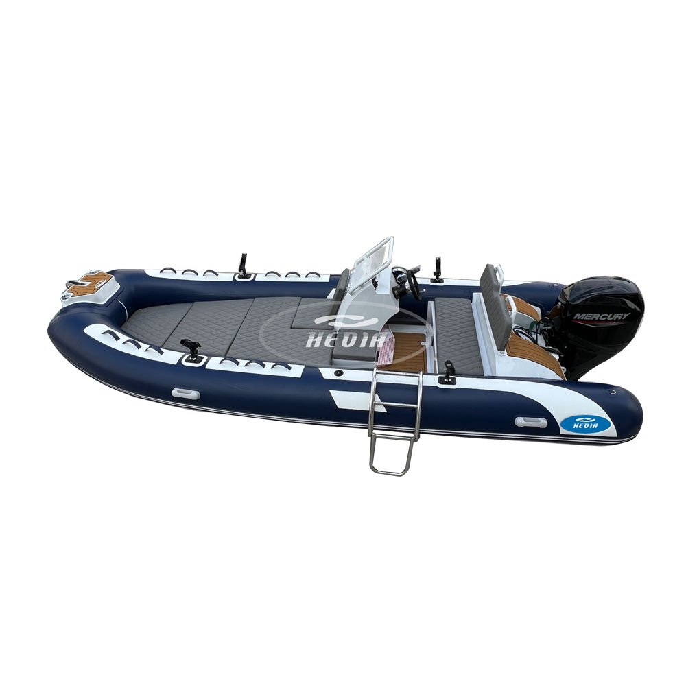 Hedia 16 Feet Luxury Sport Rigid Aluminum Hull Inflatable Boat 4.8m Hypalon Rib 480 Outboard Engine New for Fishing
