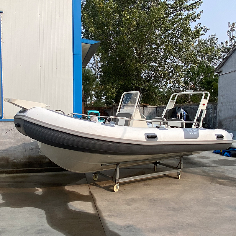 Inflatable Sport Fishing Boat PVC Hypalon Aluminium Hull Catamaran with Outboard Engine Rigid Inflatable Boa