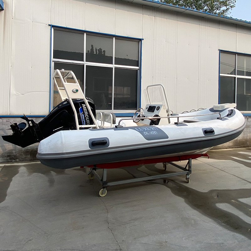 Inflatable Sport Fishing Boat PVC Hypalon Aluminium Hull Catamaran with Outboard Engine Rigid Inflatable Boa