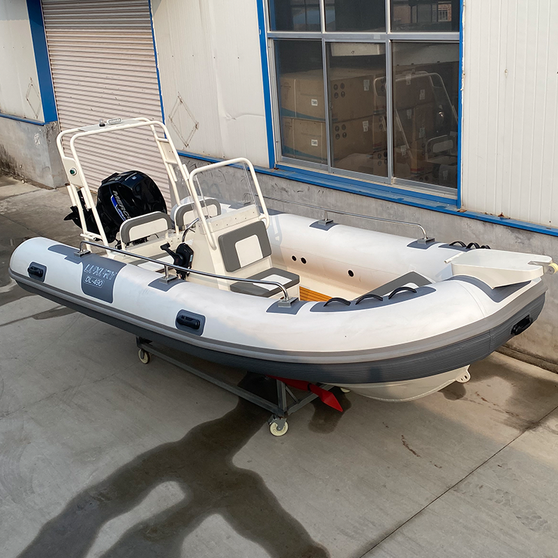 Inflatable Sport Fishing Boat PVC Hypalon Aluminium Hull Catamaran with Outboard Engine Rigid Inflatable Boa