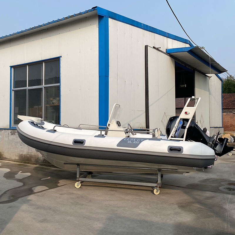 Inflatable Sport Fishing Boat PVC Hypalon Aluminium Hull Catamaran with Outboard Engine Rigid Inflatable Boa