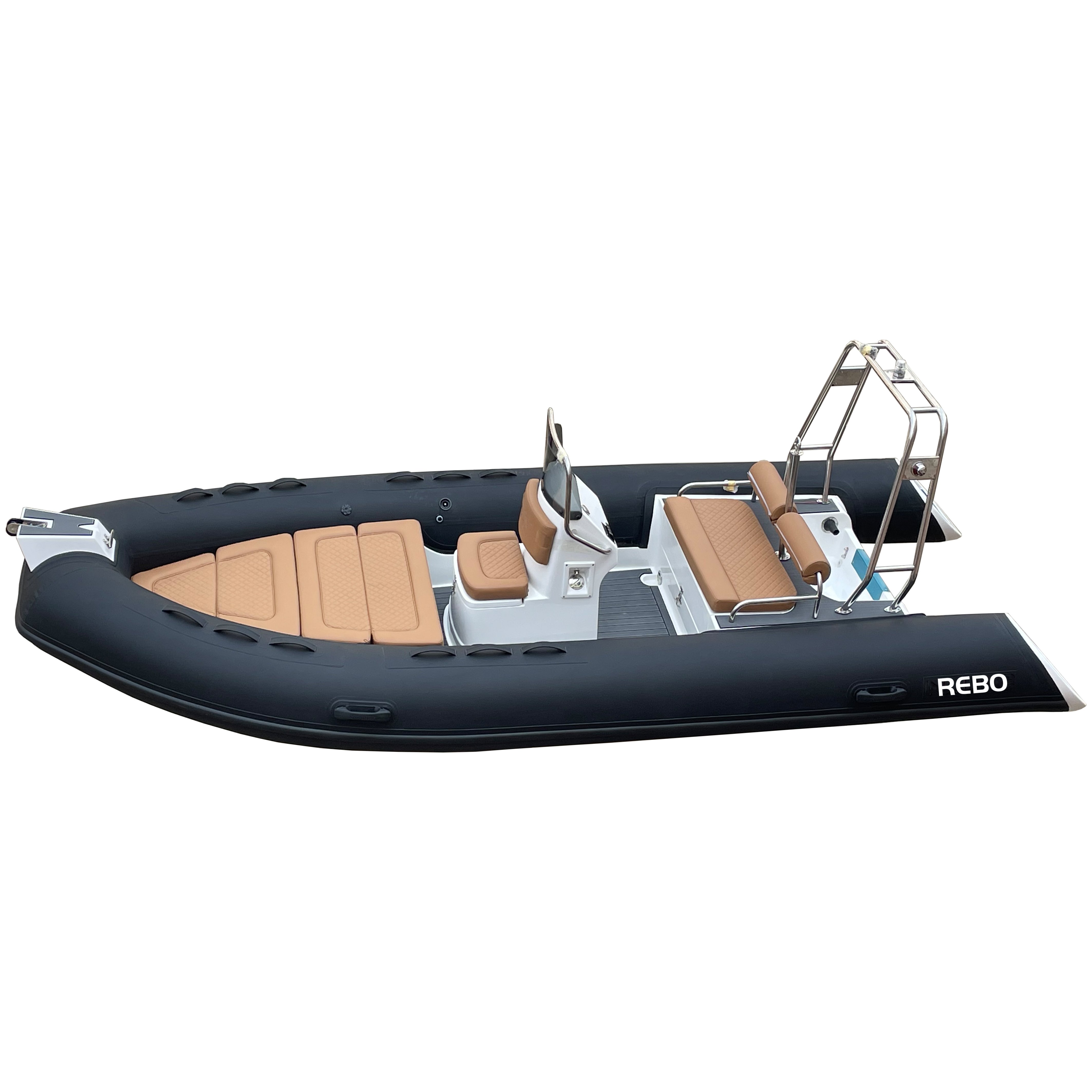Luxury 16ft RIB 480 CE Fiberglass Hull Deep V PVC/Hypalon Inflatable Boat With Outboard Engine
