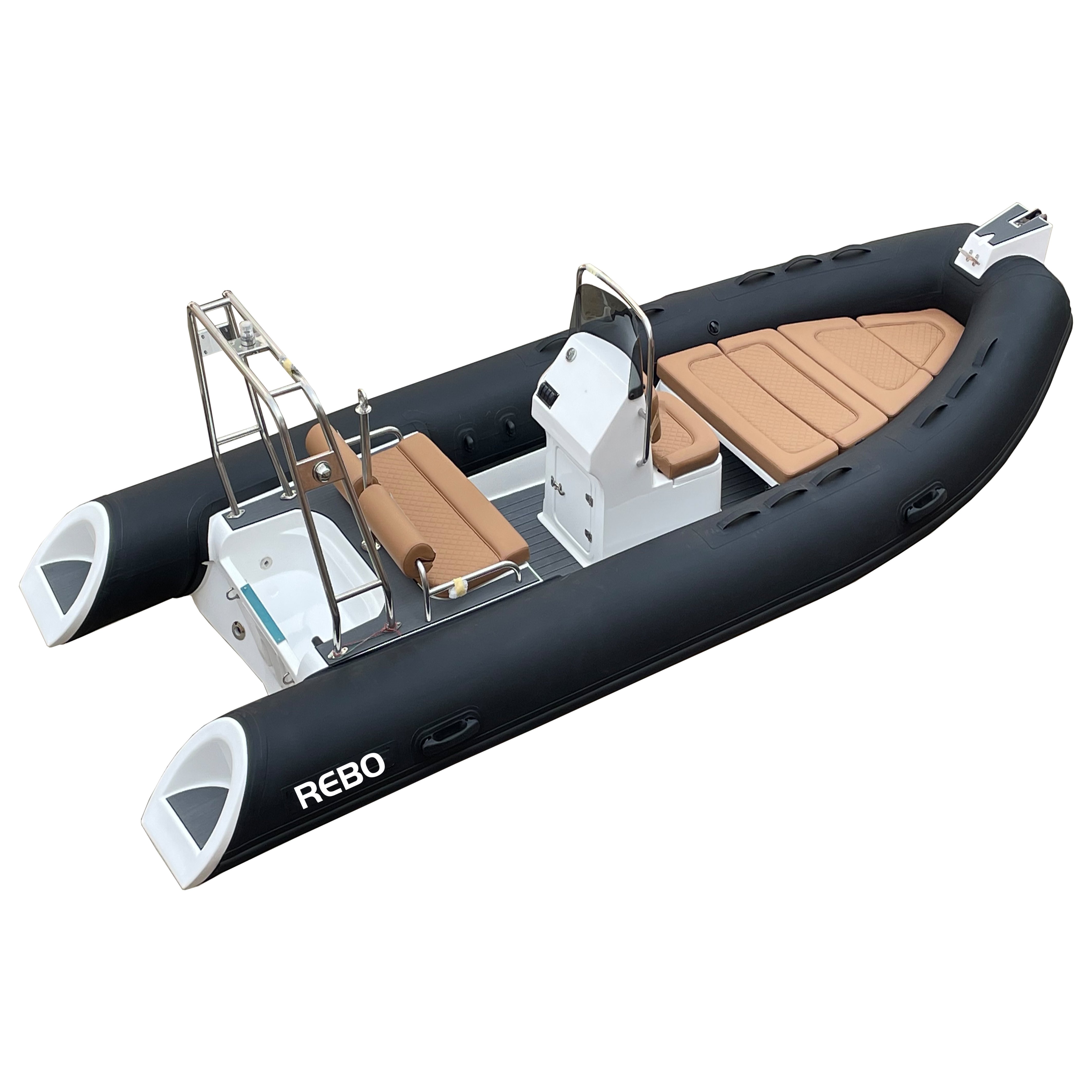 Luxury 16ft RIB 480 CE Fiberglass Hull Deep V PVC/Hypalon Inflatable Boat With Outboard Engine
