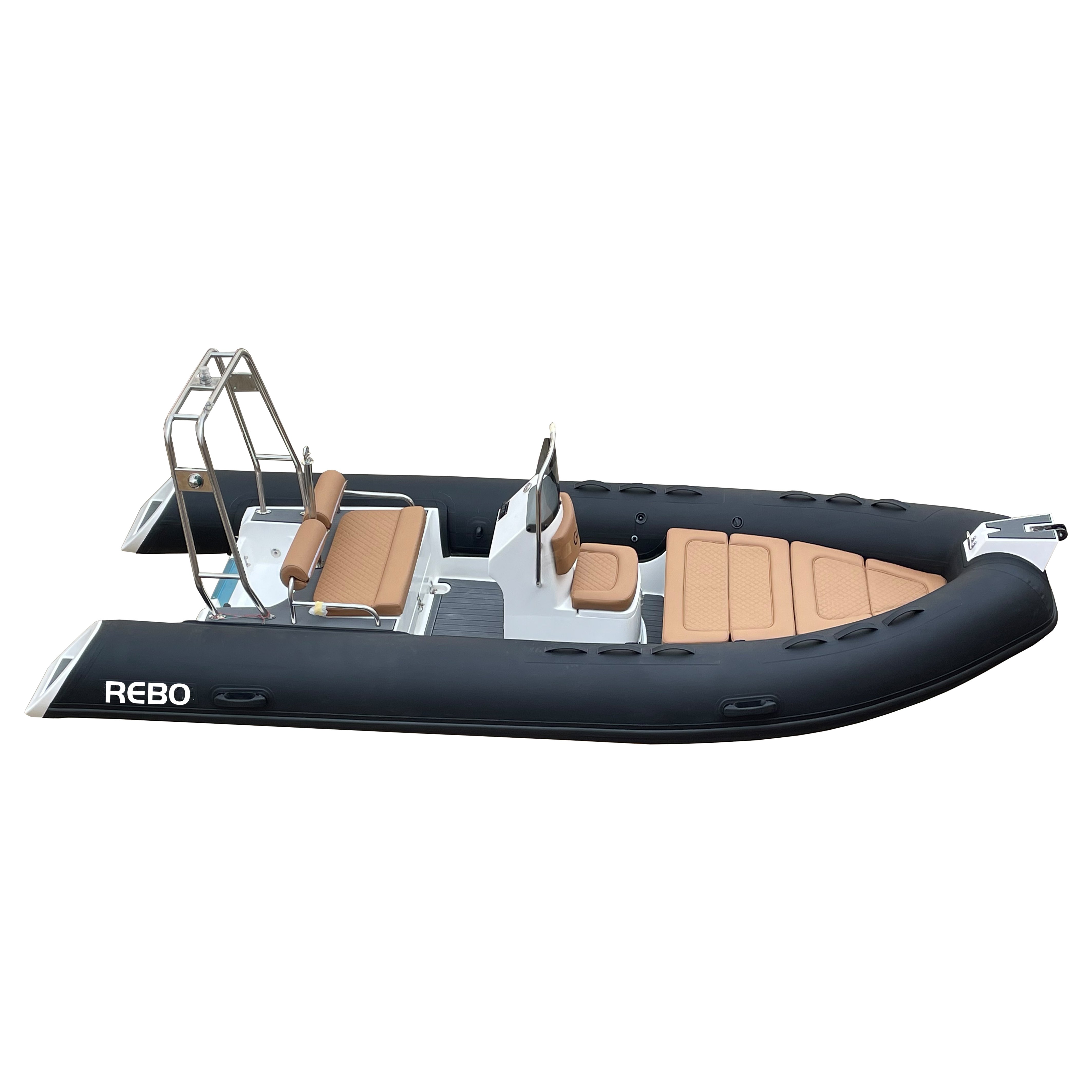 Luxury 16ft RIB 480 CE Fiberglass Hull Deep V PVC/Hypalon Inflatable Boat With Outboard Engine