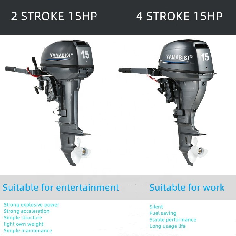Gasoline YAMABISI Water Cooled Boat Engine 2 Stroke 15hp Outboard Motor