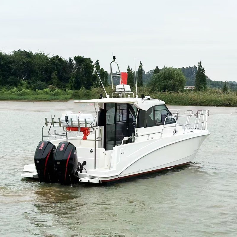 36ft Walk Around Full Cabin Fishing Boat Fiberglass Hull Deep V Leisure Yacht with Double 300HP Engine