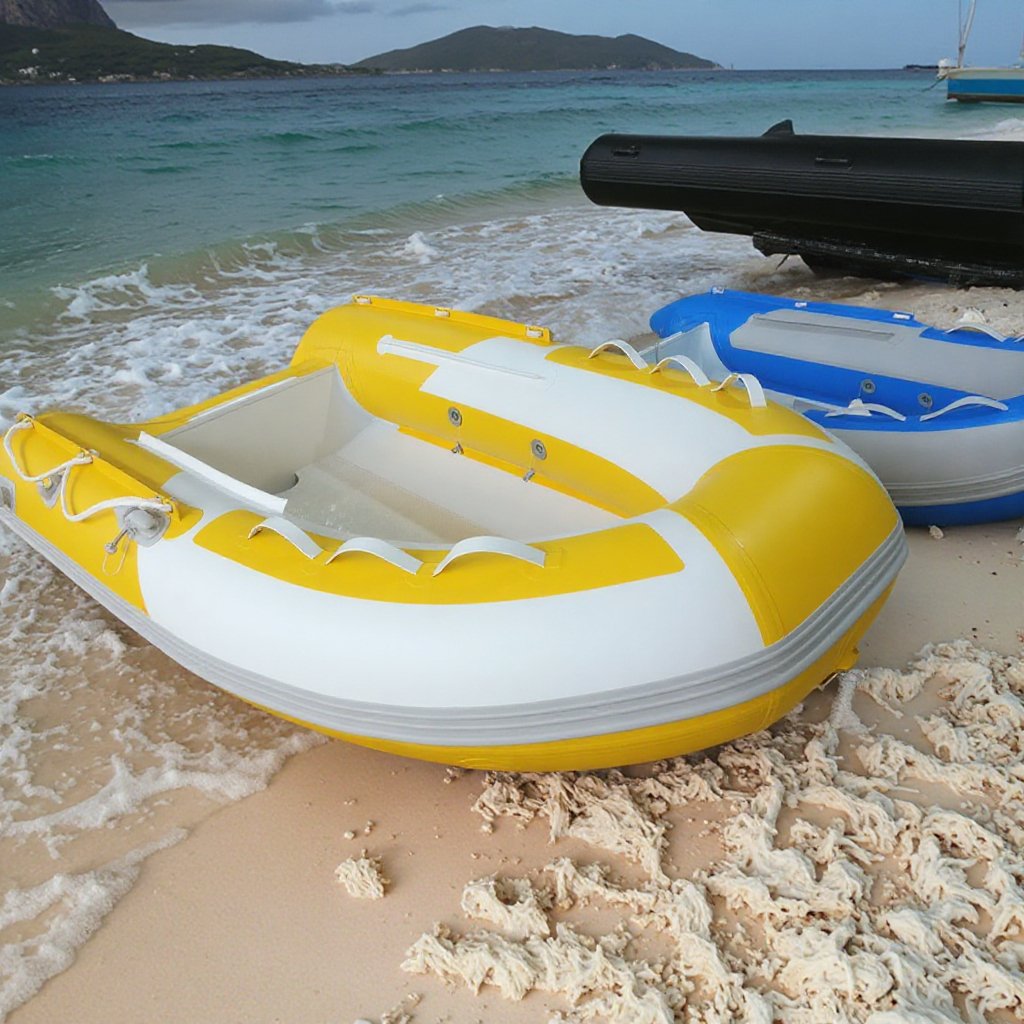 Solar Marine 6-Person Inflatable Dinghy Raft 10.8ft PVC Transom High Thread Strength Speed Rib Boat Canoe Fishing