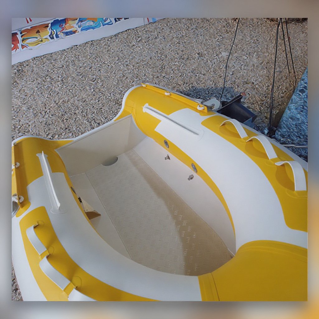 Solar Marine 6-Person Inflatable Dinghy Raft 10.8ft PVC Transom High Thread Strength Speed Rib Boat Canoe Fishing