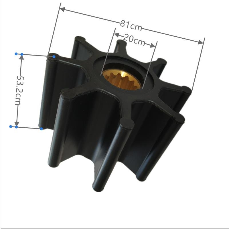 High Quality Boat Engine Parts JMP7526 Inboard Flexible Impeller For Sea Water Pump Parts Copper Alloy Neoprene Rubber Factory