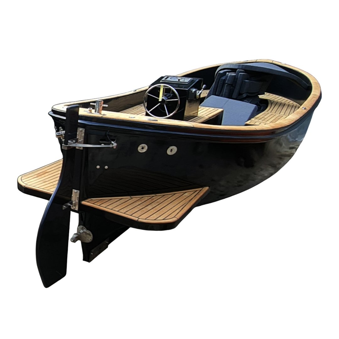 Luxury Dutch Style 7.50 Meter Long Yacht Quality Sloep Pleasure Boat with Teak Wood Swimming Platform Mold for Fishing