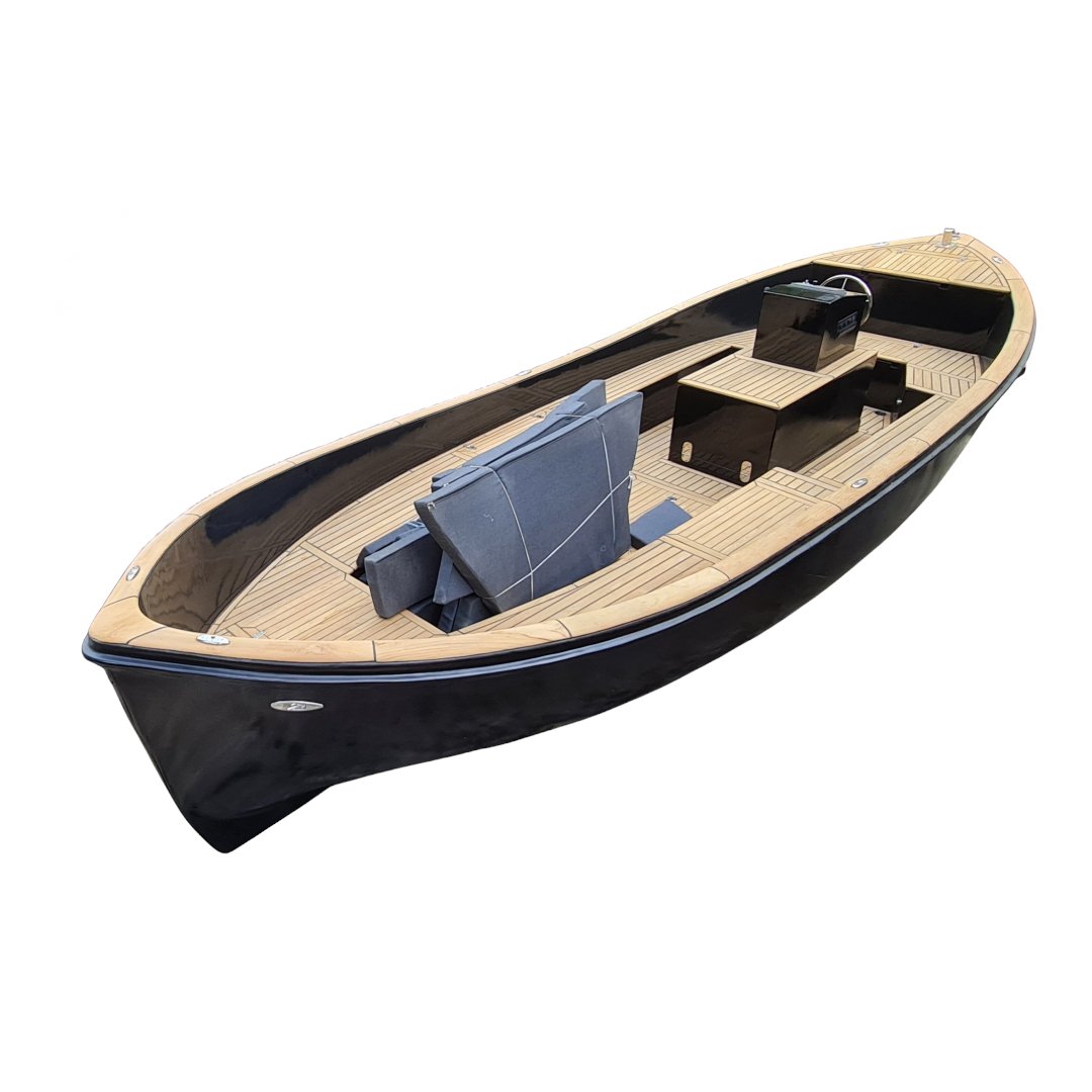 Luxury Dutch Style 7.50 Meter Long Yacht Quality Sloep Pleasure Boat with Teak Wood Swimming Platform Mold for Fishing