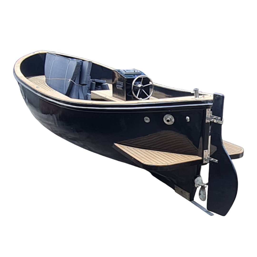 Luxury Dutch Style 7.50 Meter Long Yacht Quality Sloep Pleasure Boat with Teak Wood Swimming Platform Mold for Fishing