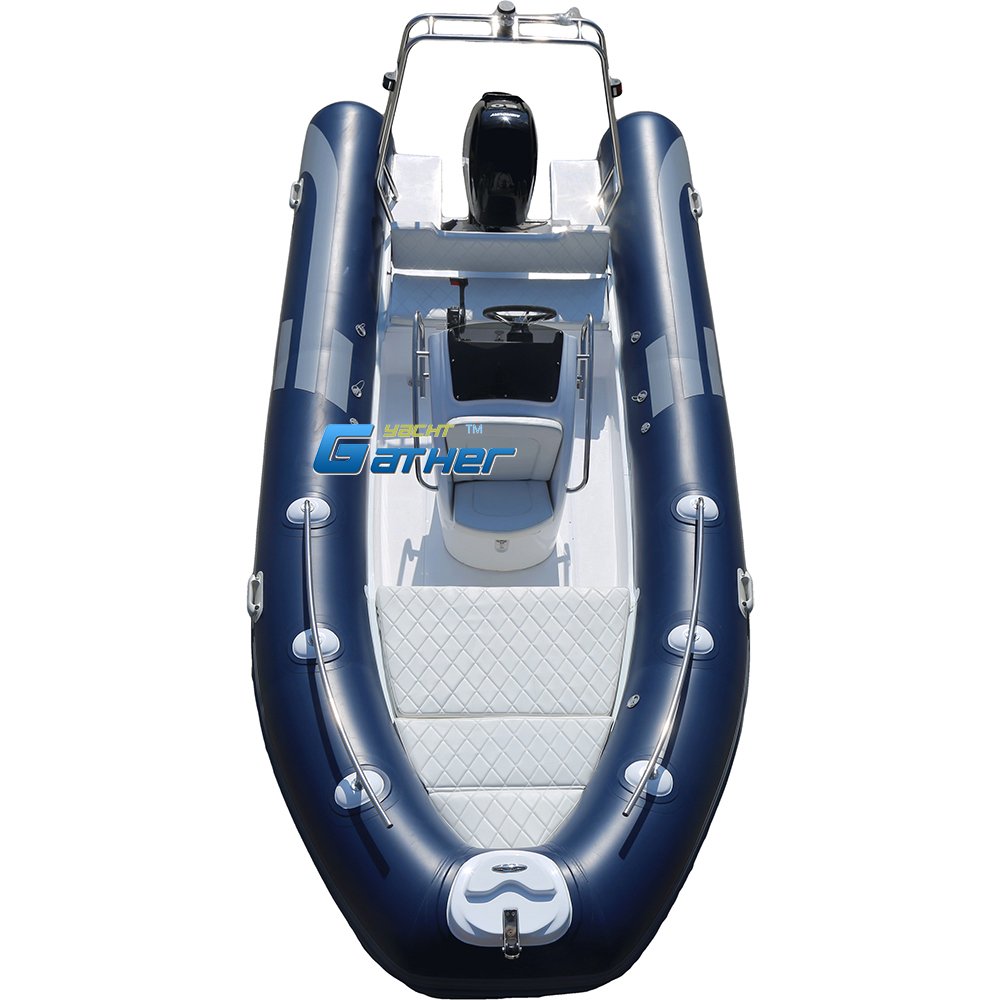 5.2M 17Ft China Rib Boat Inflatable Fishing Boat Hypalon Tube Rib520D With Console, Front Sundeck and Outboard Engine for Sale
