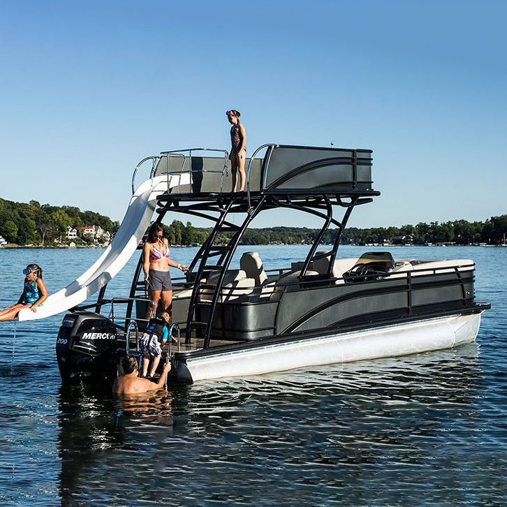 2025 Kinlife Luxury Double Decker Catamaran Yacht Small Lake Aluminum UK Yacht with Outboard Engine Entertainment Sale
