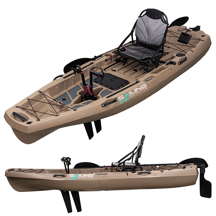 10ft Single Person Sit on Top Fishing Kayak Rowing Plastic Boat Sea Canoe Electric Motor Pedal Drive Chair for Your choice