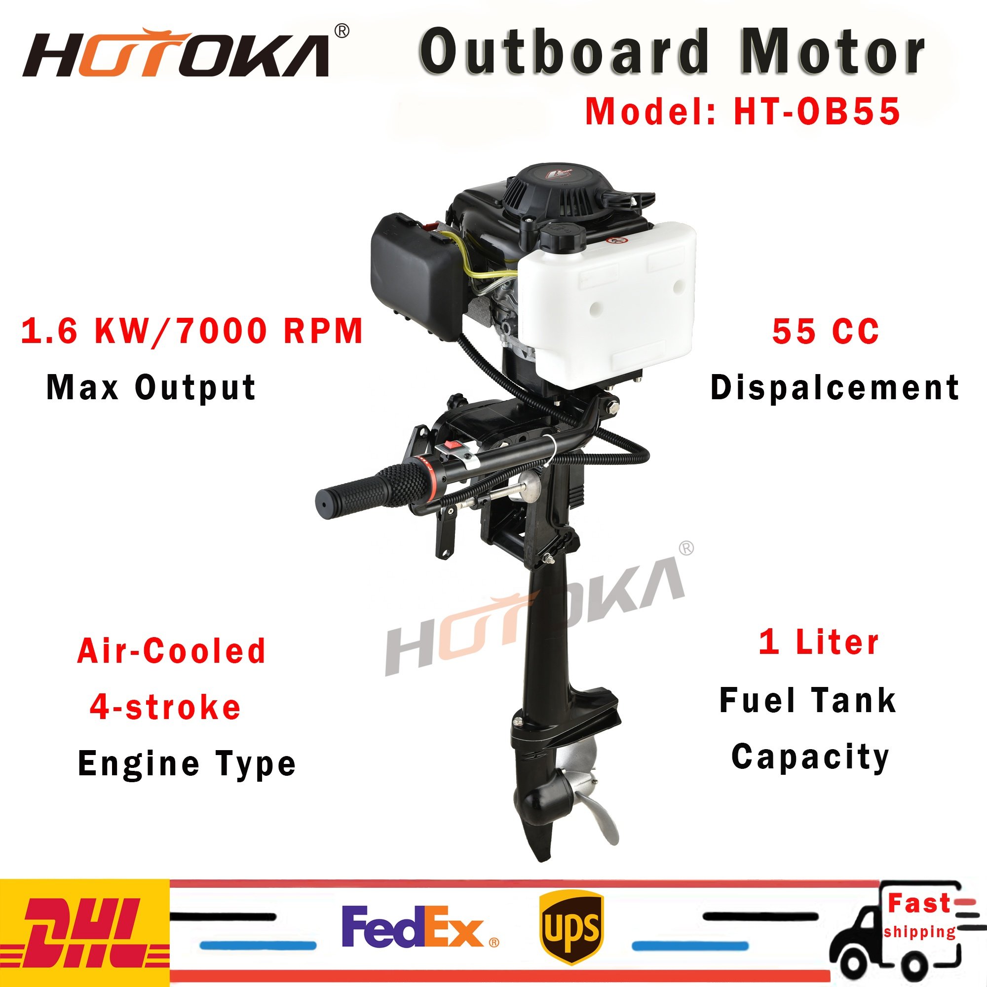 New 55cc Short Shaft 2.5hp 4 Stroke Marine Outboard Engine Air Cooled Boat Engine Outboard Motor