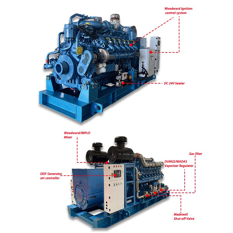 High Performance Natural Gas Electric Power Generator Natural Gas Engine Genset 120kw/150kva Propane Gas Engine Genset