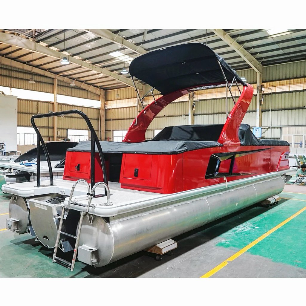 Luxury Tritoon RC Yacht Fiberglass Aluminum Wakeboard Boat Pontoon Boat for Drifting