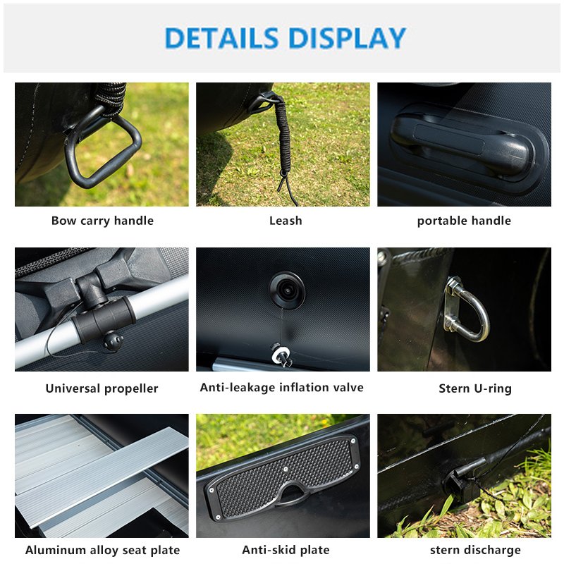 Cheap Light Weight 4-8 People Inflatable Boat Boat Black Big Size Customized 4.2m Boat Rib Hypalon
