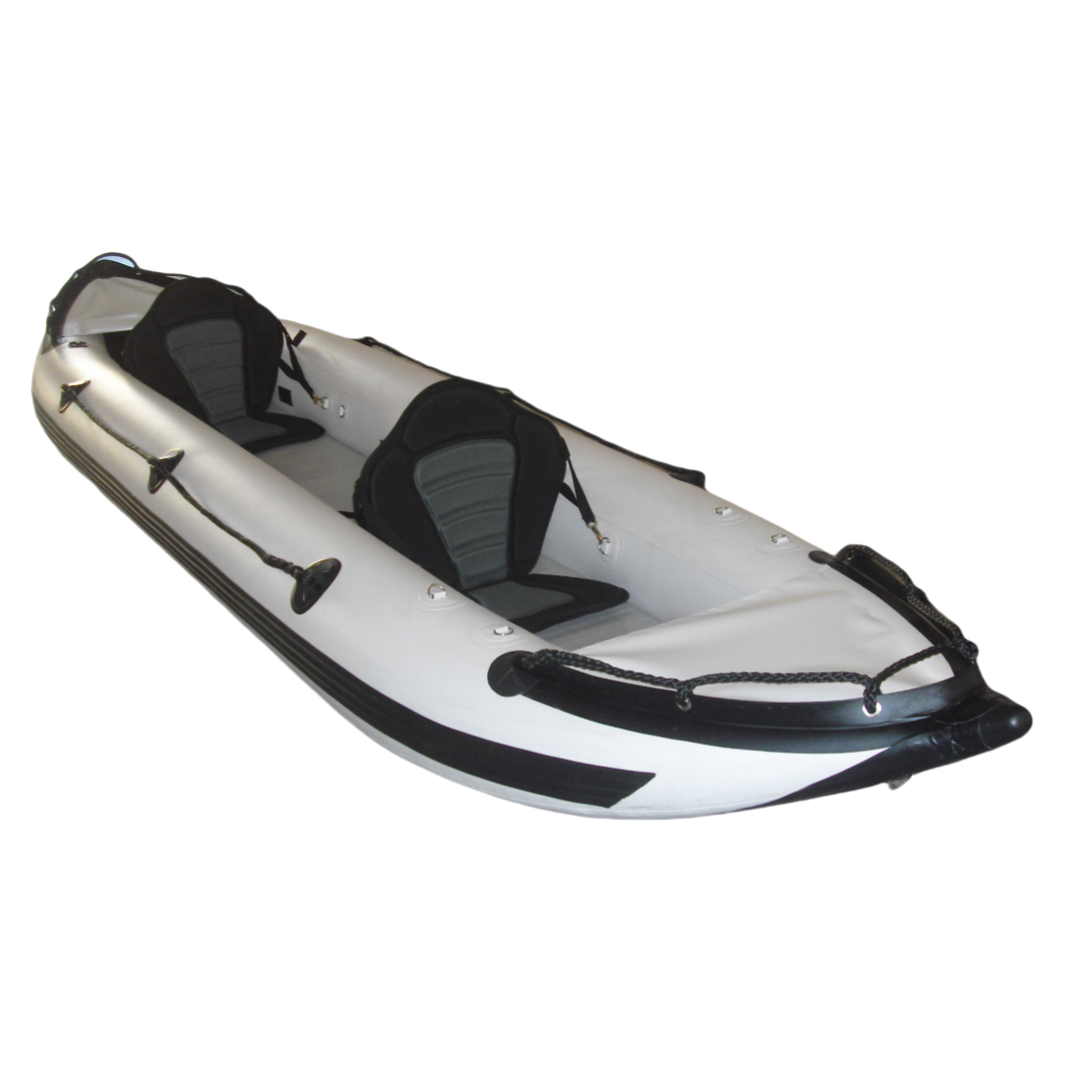 2-Person Drop Stitch Folding PVC Fishing Canoe Inflatable Kayak Sport Yacht with Inboard Engine on Sale!