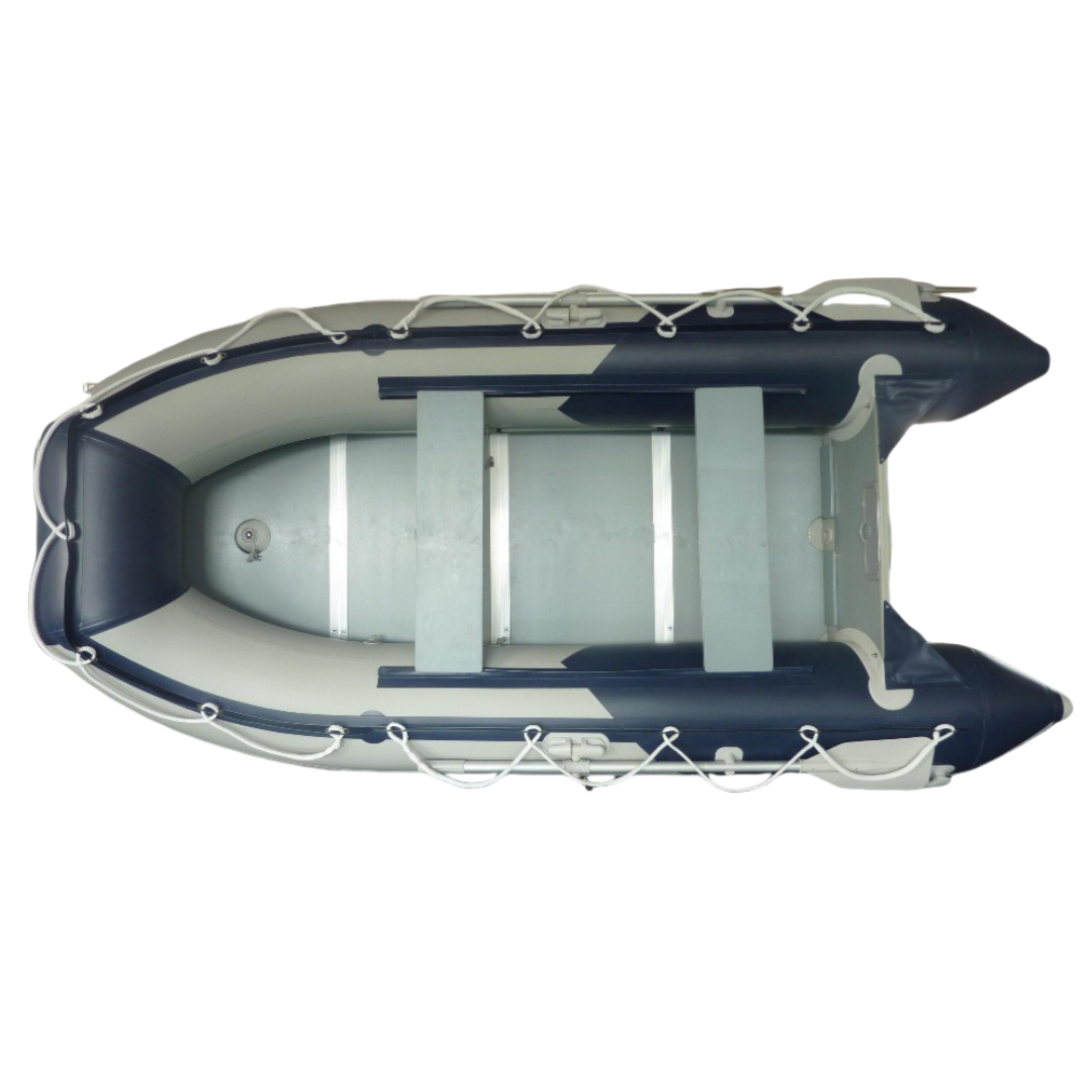 Factory Wholesale 4-Person Inflatable Rubber Rowing Boat PVC Hull Sport Yacht with Inboard Engine for Fishing Lakes Rivers Ocean