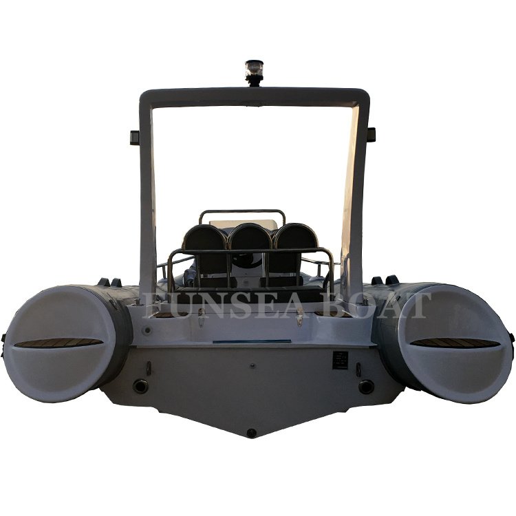 Gray Color Fiberglass 17ft 5.2m 6 Person PVC or Hypalon Rigid Inflatable Boat for Sale with Single Outboard Engine