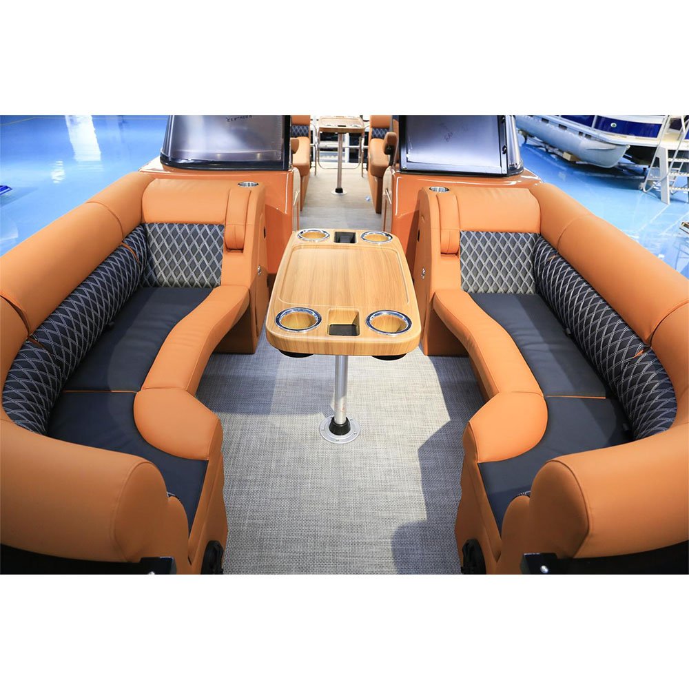 Kinocean Aluminum Tritoon Pontoon Party Barge Pontoon Boat Aluminum Pontoon With Cabin Engine Motor and Trailer