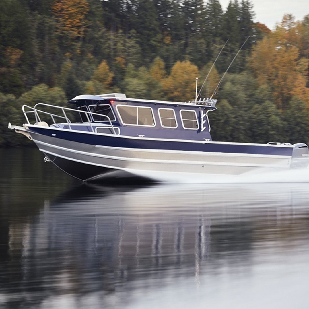 Kinocean Luxury Aluminum Inshore Fishing Boat Professional Cabin Water Entertainment Sport Style Family Outdoors Includes Engine