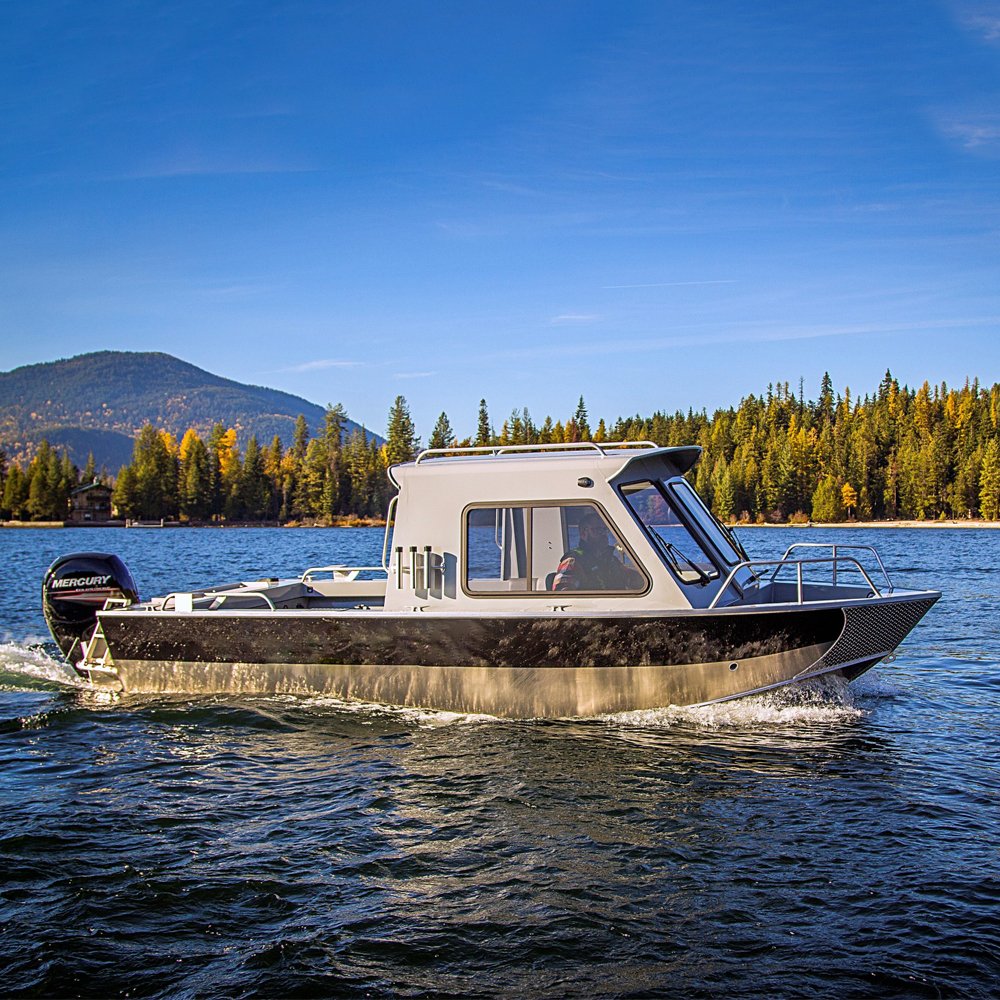 2022 18ft Aluminum Cabin Fishing Jet Boat Aluminum Boat Welded Outboard Engine for Sale