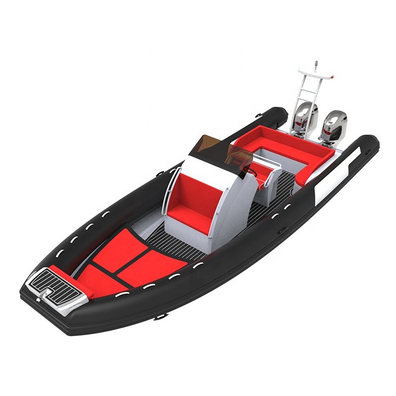 Ce 25ft RIB760 Deep V Hypalon RIB Inflatable Rigid Hull Boat With Outboard Engine