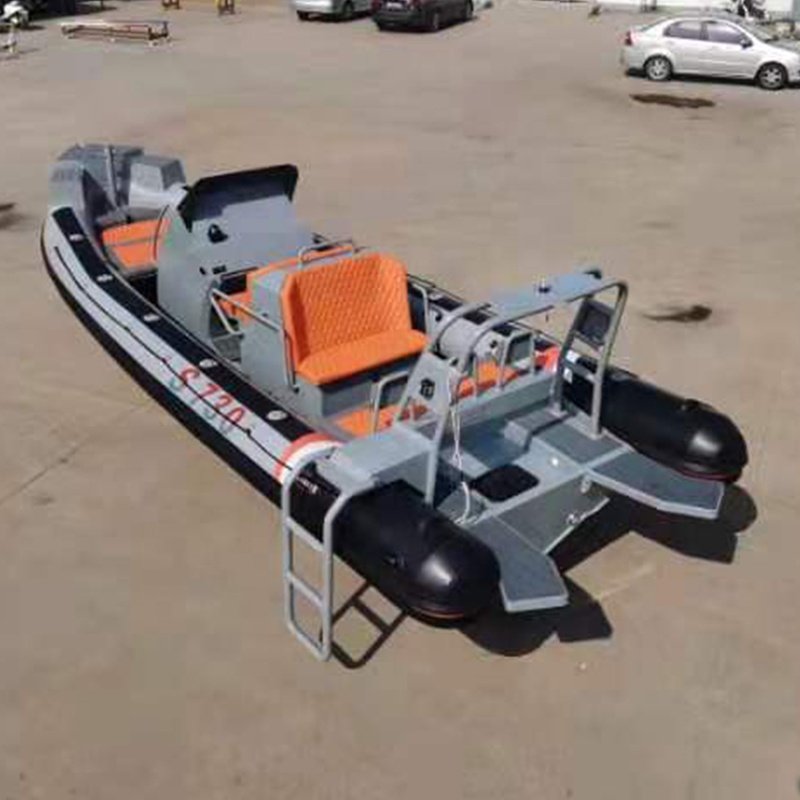 Ce 25ft RIB760 Deep V Hypalon RIB Inflatable Rigid Hull Boat With Outboard Engine