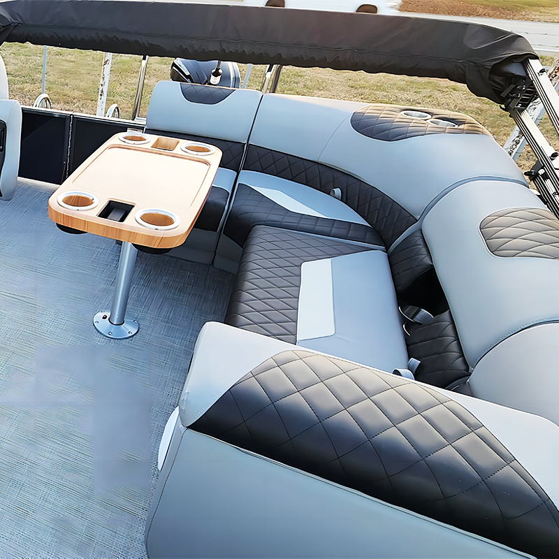 Modern New Winter Sports Aluminum Pontoon Boat with Fishing Seats 7m Aluminum Hull Entertainment River Sailing 23ft Sport Yacht