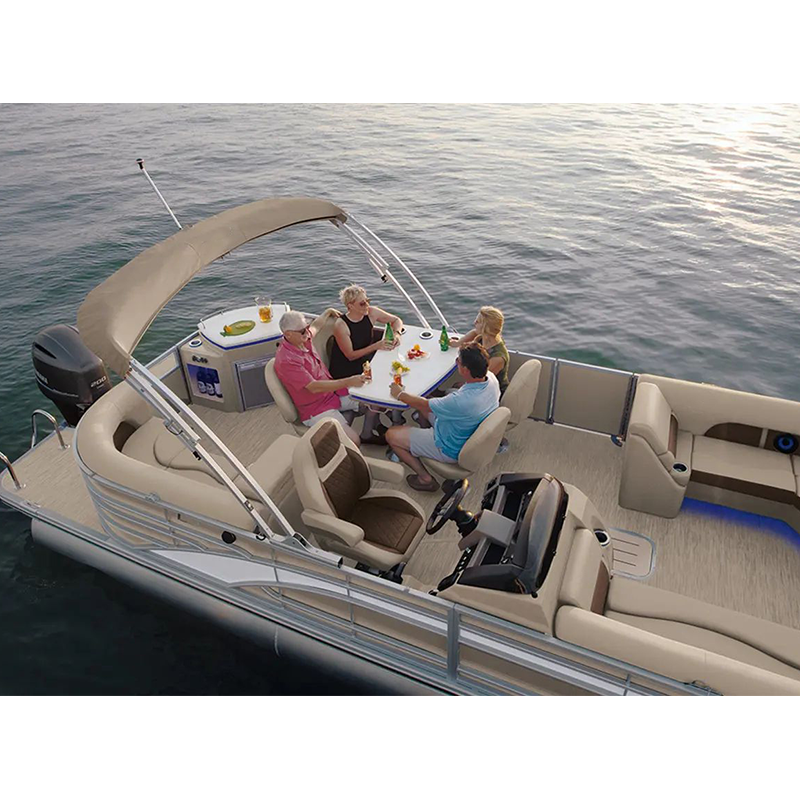 22 ft Pontoon Boat Party Boats Luxury Yacht Aluminum Work Pontoon Boat Luxury Tritoon Fiberglass Factory Customized