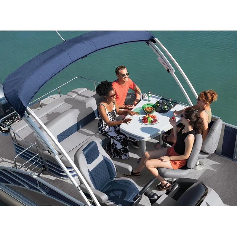22 ft Pontoon Boat Party Boats Luxury Yacht Aluminum Work Pontoon Boat Luxury Tritoon Fiberglass Factory Customized