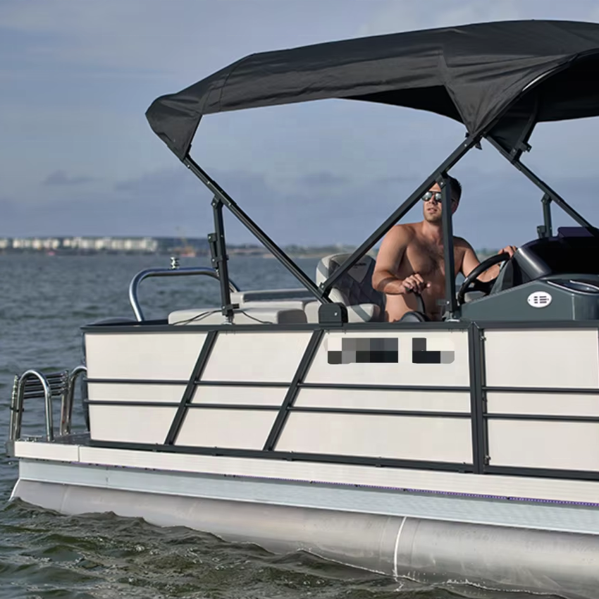 Luxury 21ft Aluminum Alloy Pontoon Yacht Customized Outboard Engine Water Entertainment Fishing Boat for Sale