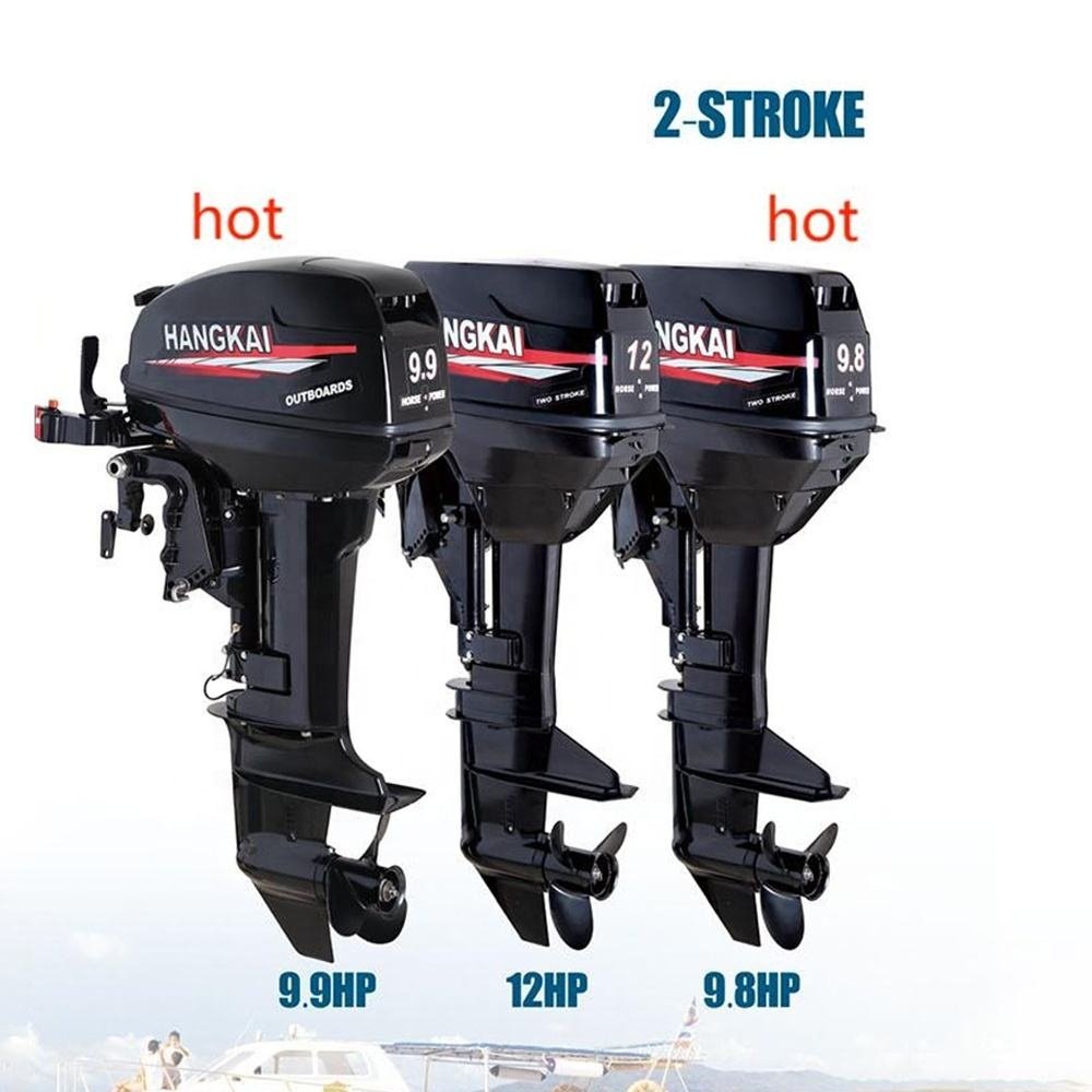 New Popular HANGKAI 9.8HP 2 Stroke Gas Boat Engine Outboard Motors for Sale Speed Boat Engine Mercury Boat Engines