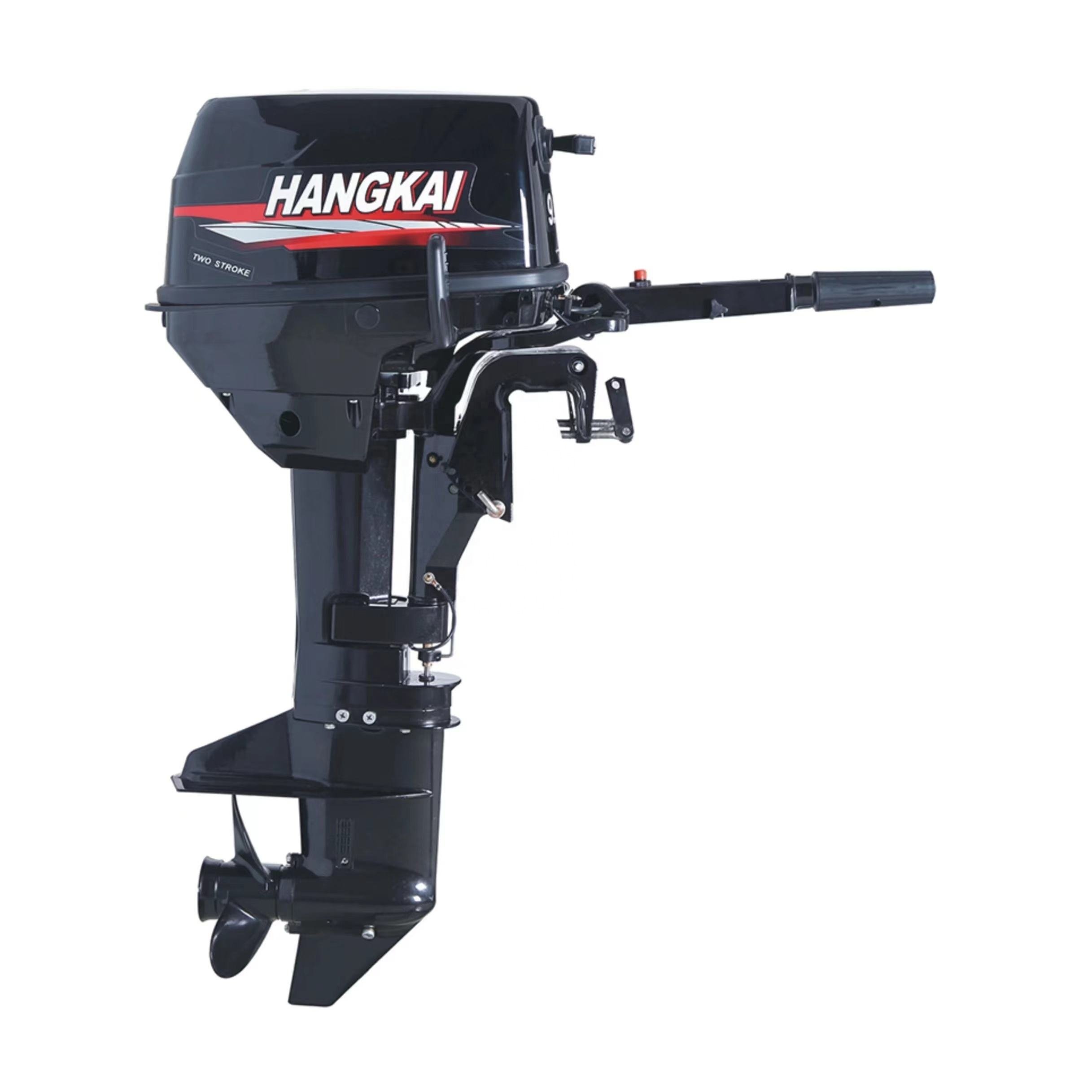 New Popular HANGKAI 9.8HP 2 Stroke Gas Boat Engine Outboard Motors for Sale Speed Boat Engine Mercury Boat Engines