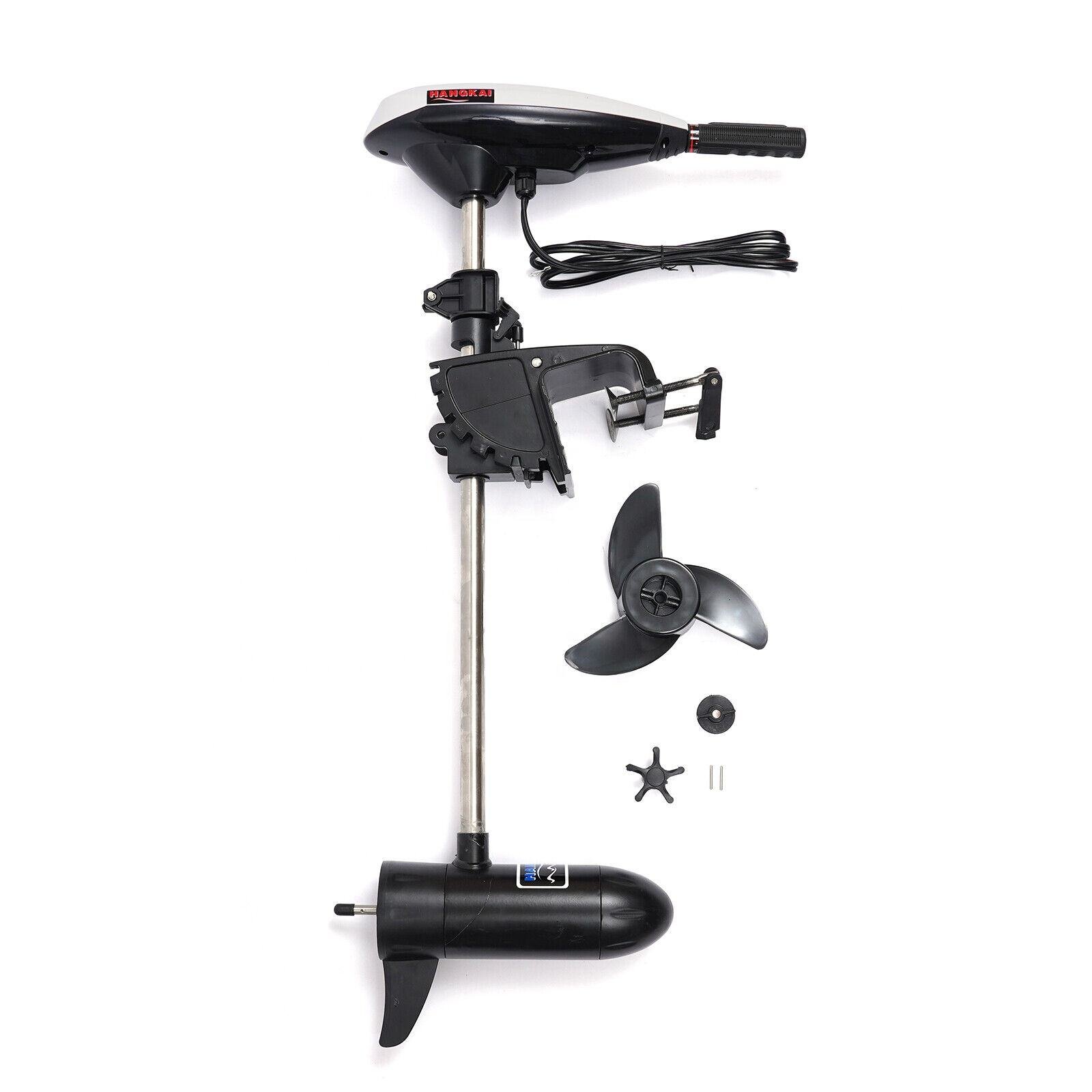 HANGKAI-55LBS 12V Electric Trolling Motor for Boats Outboard Engine Hanging Propeller Motor
