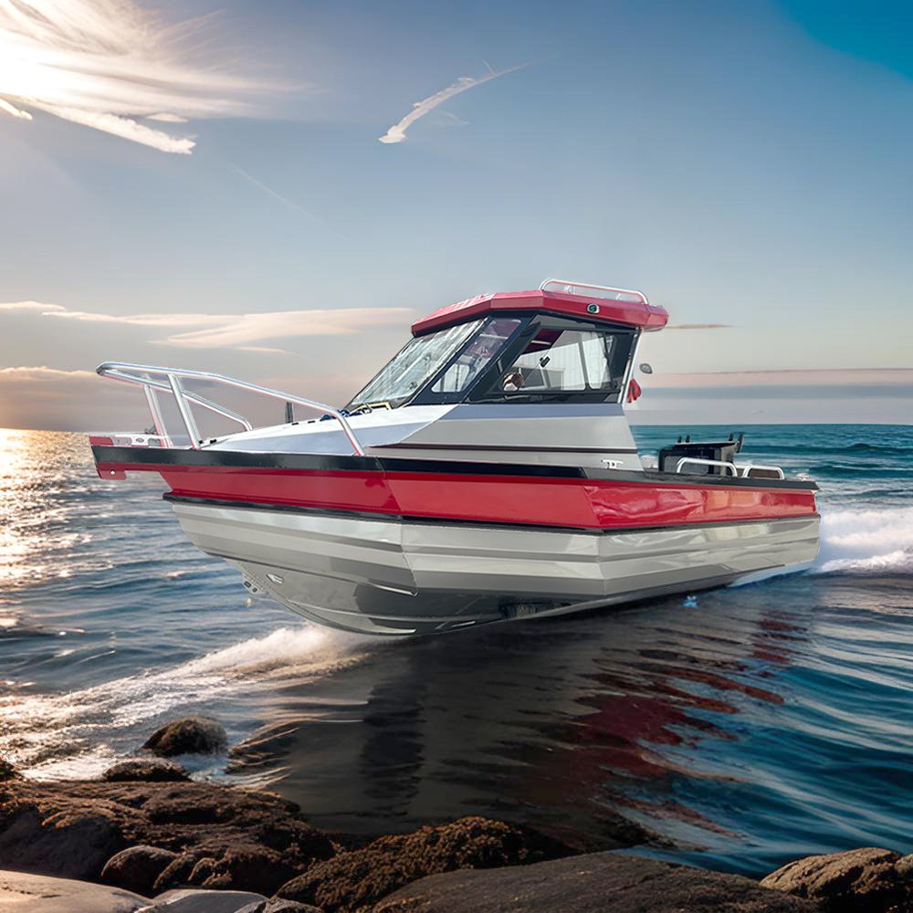 Aluminum Fishing Boat All Welded 6m Aluminium Center Console Boat 6 Passengers Offshore Yacht Dual Engine Aluminium Cabin Boat