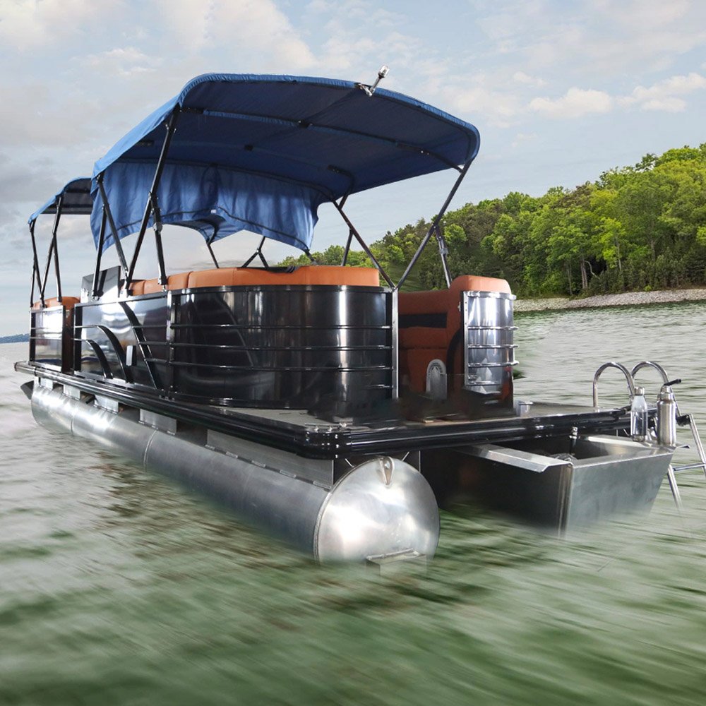 Kinocean Luxury 25ft Aluminum Pontoon Boat Flowing Design for Lake and River Use Categorized Under Yachts