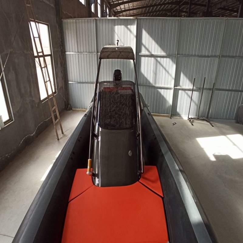 Luxury 8.5m Black Aluminum Hull Inflatable Yacht EVA Material Speed Boat Outboard Engine Sport Fishing Leisure River Made China