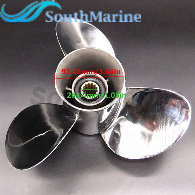 Marine Engine Stainless Steel Outboard Propeller 11 1/8x14-G for Yamaha 40HP 50HP Outboard Moto
