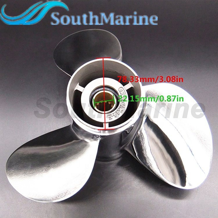 Marine Engine Stainless Steel Outboard Propeller 11 1/8x14-G for Yamaha 40HP 50HP Outboard Moto