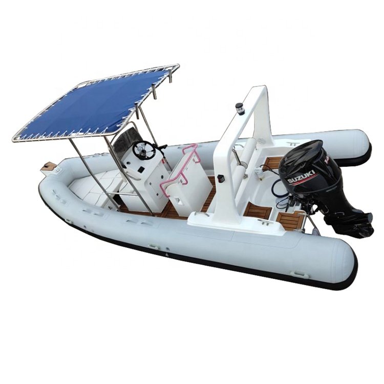 2024 Luxury Yacht RIB580 6m Rigid Inflatable Speed Boat with Outboard Engine for Sale Featuring Fiberglass Hypalon Materials