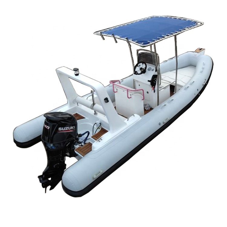 2024 Luxury Yacht RIB580 6m Rigid Inflatable Speed Boat with Outboard Engine for Sale Featuring Fiberglass Hypalon Materials