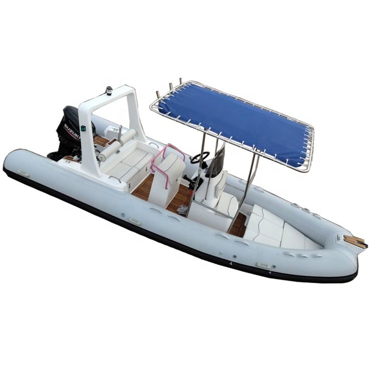 2024 Luxury Yacht RIB580 6m Rigid Inflatable Speed Boat with Outboard Engine for Sale Featuring Fiberglass Hypalon Materials