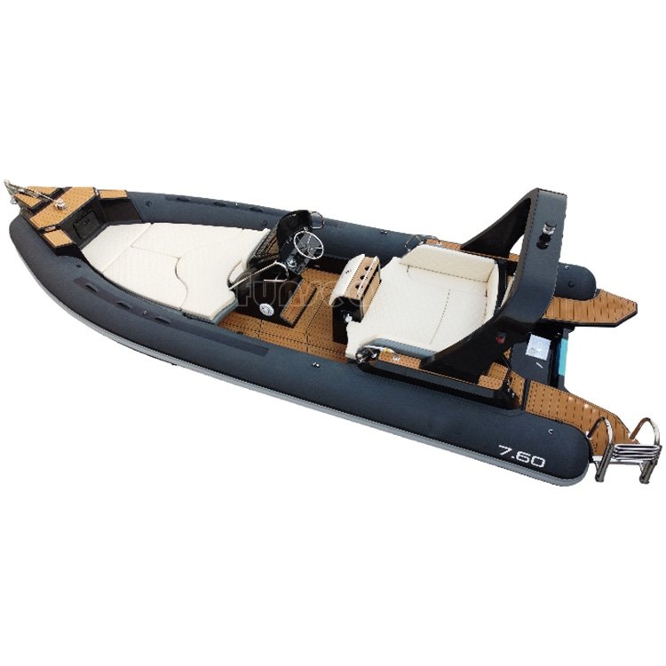 Hot Sale 25ft 7.6m 760 Deep V Fiberglass Hull Hypalon Air Tube Luxury Yacht Rib Boat for Divers Sale